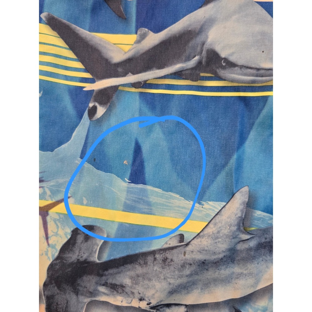 Ocean Pacific Boys Shark Print Swim Trunks Blue Cyan Size L 10-12 OB27712C - Picture 9 of 10